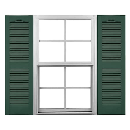 Ekena Millwork Mid-America Vinyl, Standard Size Cathedral Top Center Mullion, Open Louver Shutter, 11255028, PR 00011255028